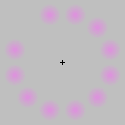 A circular pattern with purple dots with Lake Retba in the background

Description automatically generated